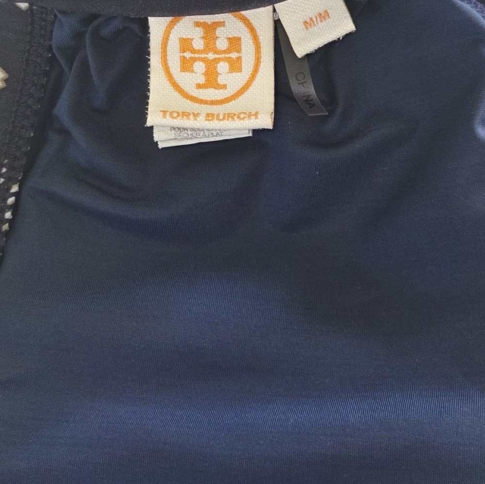 Tory Burch ✨️ Navy Double Diamond Two Piece Women's Swimsuit Size M - Picture 14 of 14